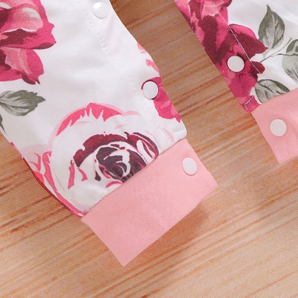 BUNDLE DEAL‼️ NWT FLOWERED RUFFLE BODYSUIT/Infant Girls 3-piece Set - Picture 6 of 12